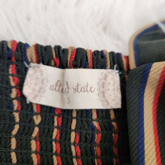 Altar'd State Jumpsuit Womens Small Striped Wide Leg Green Sleeveless - Picture 5 of 15